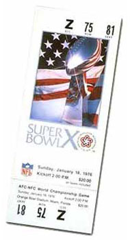 Super Bowl X Ticket