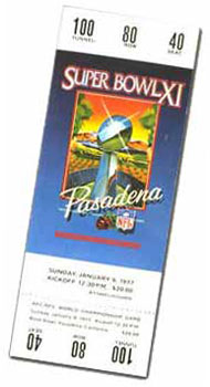 Super Bowl XI Ticket