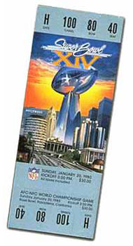 Super Bowl XIV Ticket