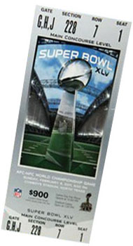 Super Bowl XLV Ticket