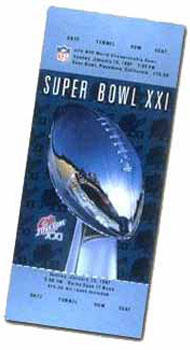 Super Bowl XXI Ticket